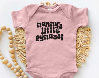 Body de bebé gimnasta de mamá: mameluco retro para bebé