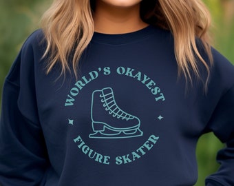 Sudadera unisex de cuello redondo y divertida de patinaje artístico