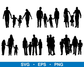 Family Silhouette,Family Clipart, Family Design, Family Vector, Family Svg, Family Cut File, Family Svg Bundle, Mom dad svg, group families