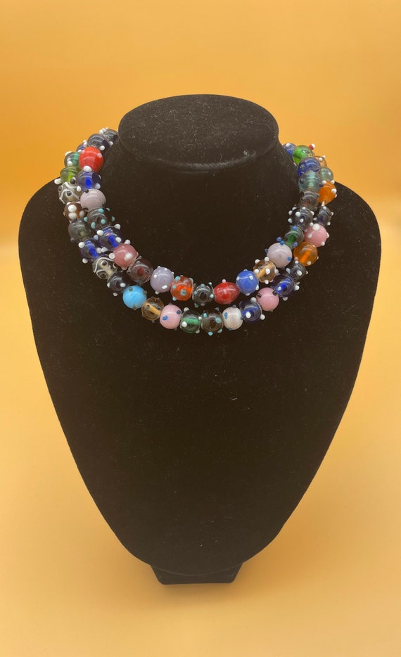 Vintage colorful glass beads Gem