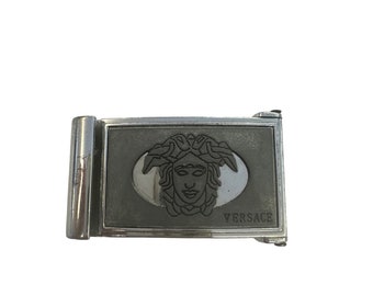 Vintage VERSACE Silver Tone Belt Buckle