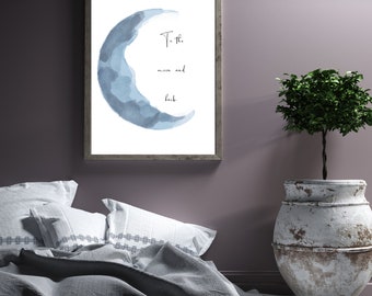 Home Print | Digital Download | Moon & Back | Love | Quote | Aesthetic | Wall Art | Poster | Home Decor | Wall Decor | A2 A3 A4