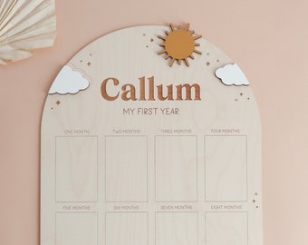 First Trip Around the Sun Photo Board, My First Year Milestone Board, Sunshine Party, One Year Photo Poster, Baby 1st Birthday Custom Prop