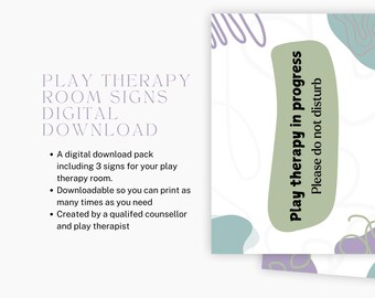 Play Therapy Room Signs Digital Download