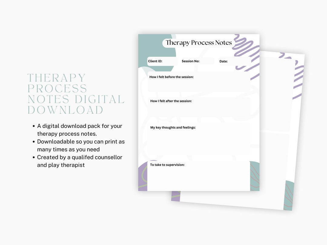Therapy Process Notes Template Digital Download - Etsy