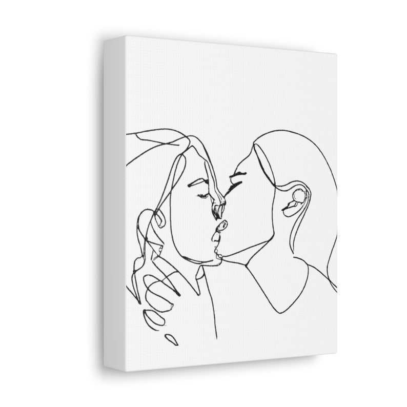 Oneline Drawing Kissing Makeout Session Art Love Art Etsy