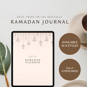 Diario de Ramadán 2025 - Planificador de Ramadán - Planificador islámico diario - Rastreador de oraciones del Corán, Registro de gratitud - Formato PDF imprimible digital A4 A5 Carta