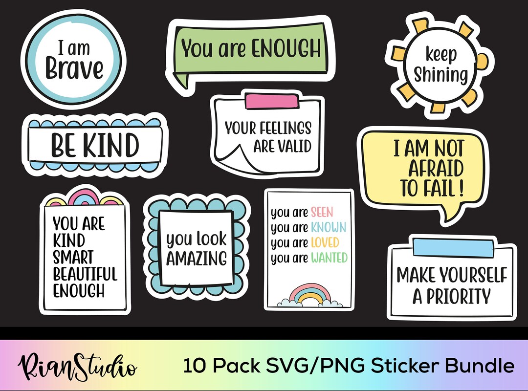 Affirmations Printable Stickers Positive Stickers Affirmation Sticker ...