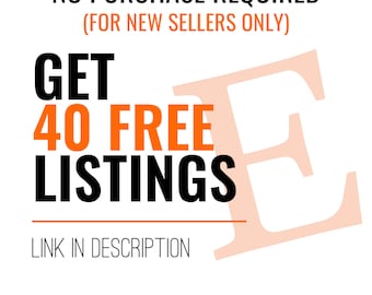 FREE LISTINGS | No Need A PURCHASE Etsy Free Listings | 40 Free Etsy Listings | Get Free Listing Link To Open Etsy Store | 40 Listing Credit