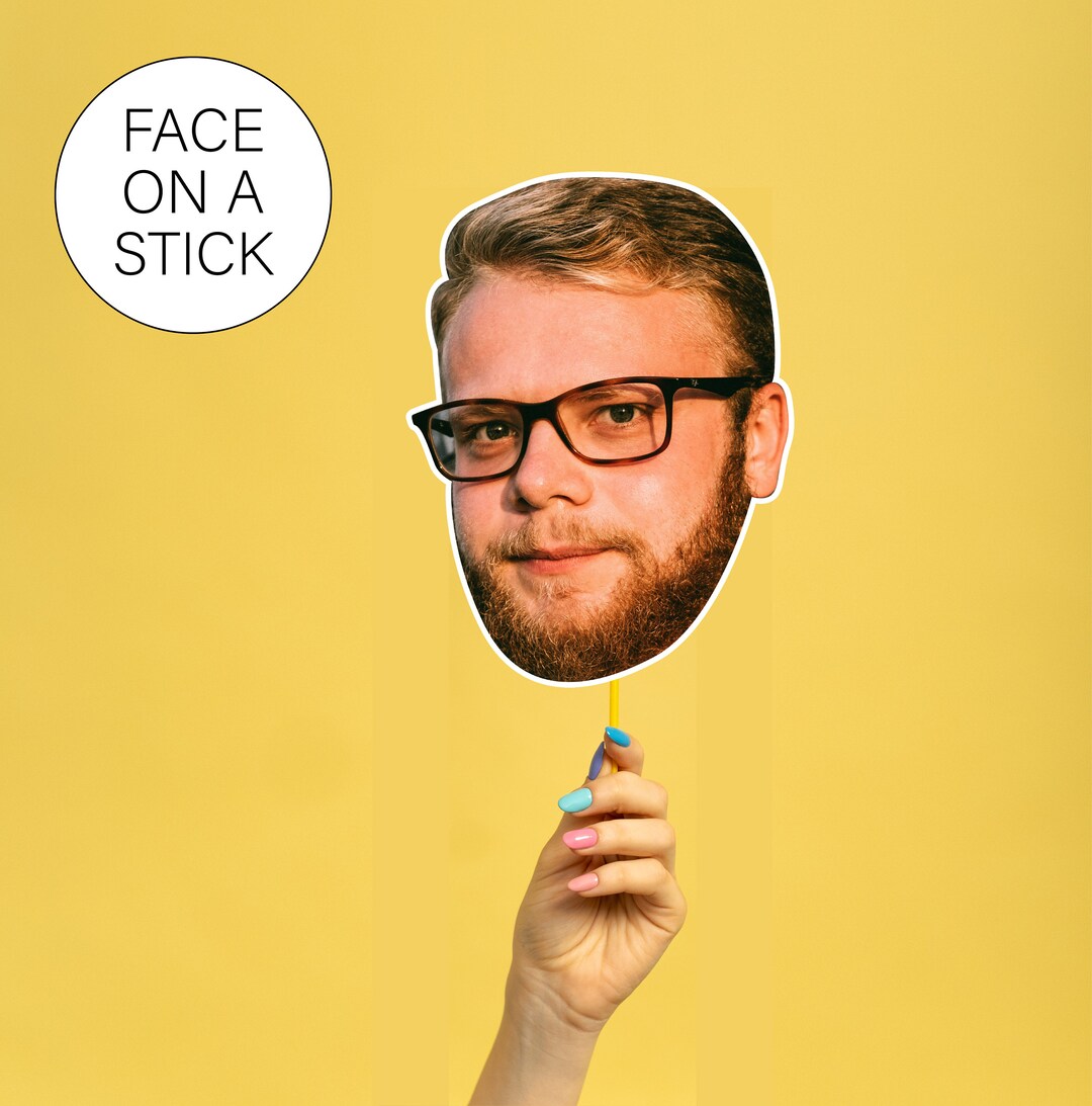 Big Head on A Stick Custom Face Cutout Face on A Stick Prop