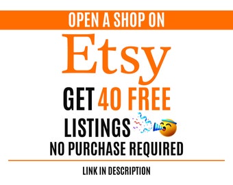 40 Free Etsy Listings | FREE LISTINGS | No Need A PURCHASE Etsy Free Listings | Get Free Listing Link To Open Etsy Store | 40 Listing Credit