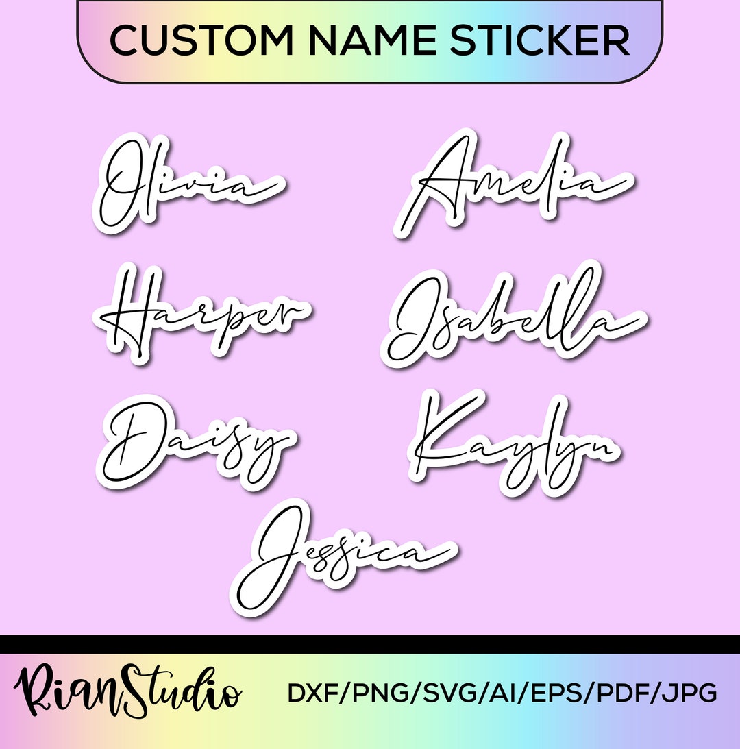 Personalized Name Sticker Custom Name Sticker Water Bottle Sticker ...