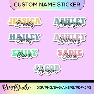 Pegatina con nombre personalizada / Pegatina con nombre personalizada / Pegatina para botella de agua / Calcomanía / Pegatina con nombre personalizada Svg / Pegatina para computadora portátil