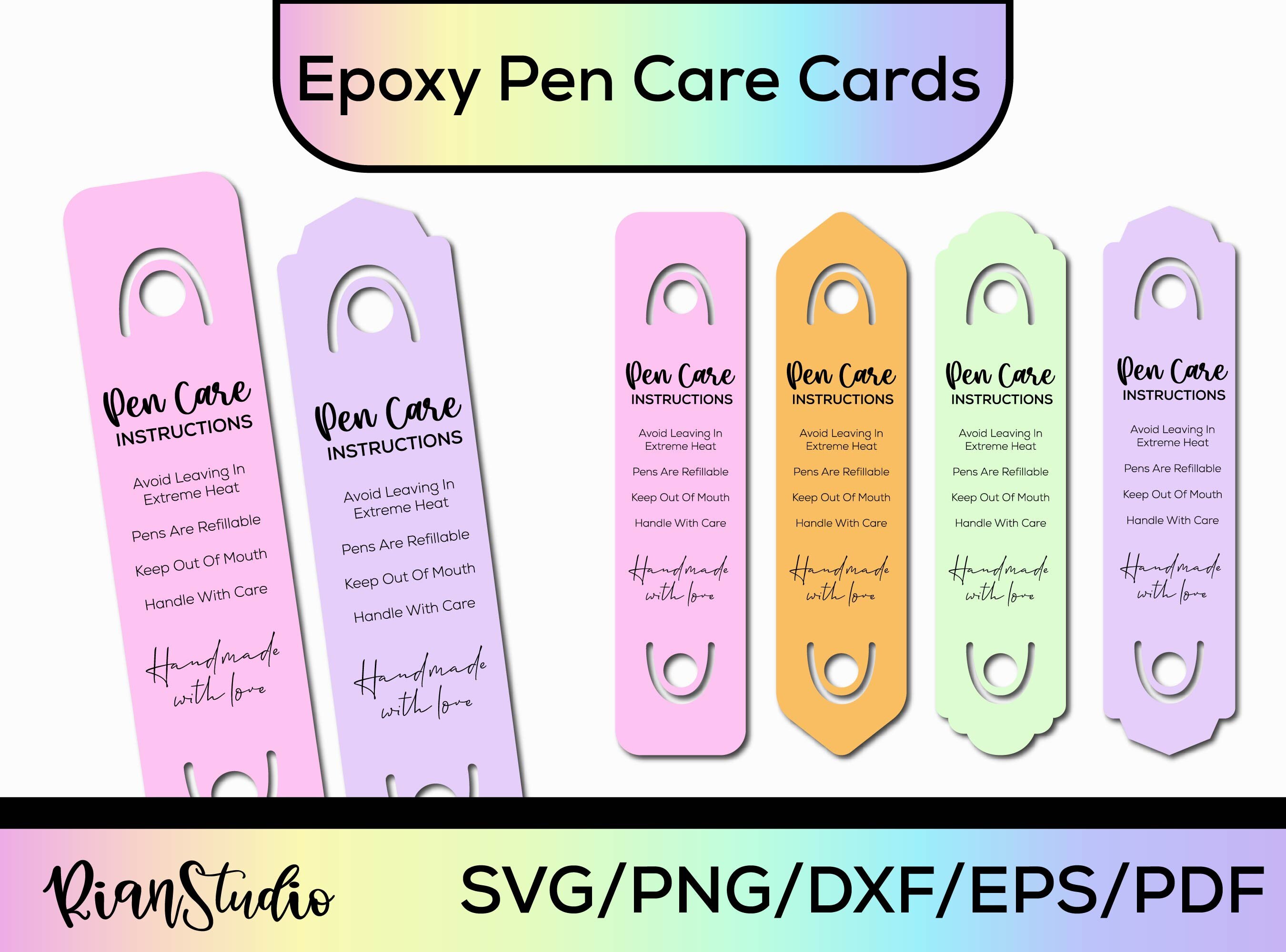 Pen Care Card Svg Epoxy Glitter Pen Svg Epoxy Pen Holder Etsy Australia