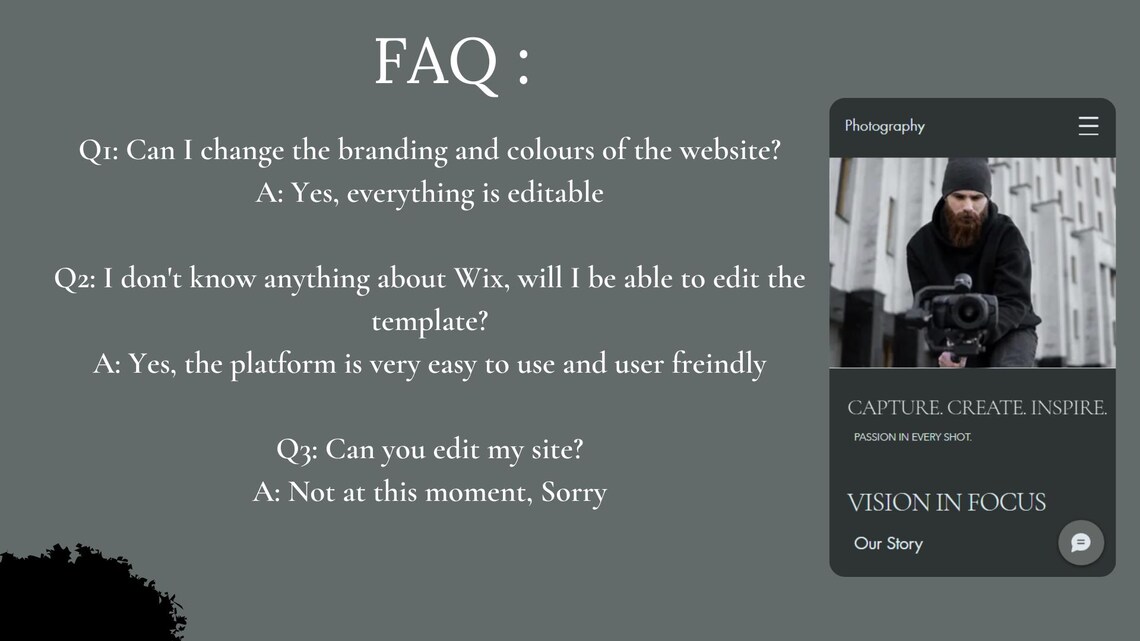 Wix Photography Portfolio Template Modern Minimalist Website for