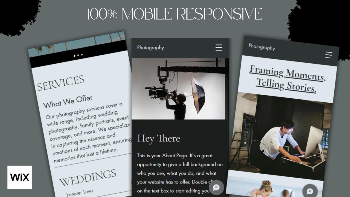 Wix Photography Portfolio Template Modern Minimalist Website for