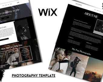 Photography Wix Website Template, Photography Website, Wedding Photography, Wedding Photography Template, Modern Minimilist Wix Template