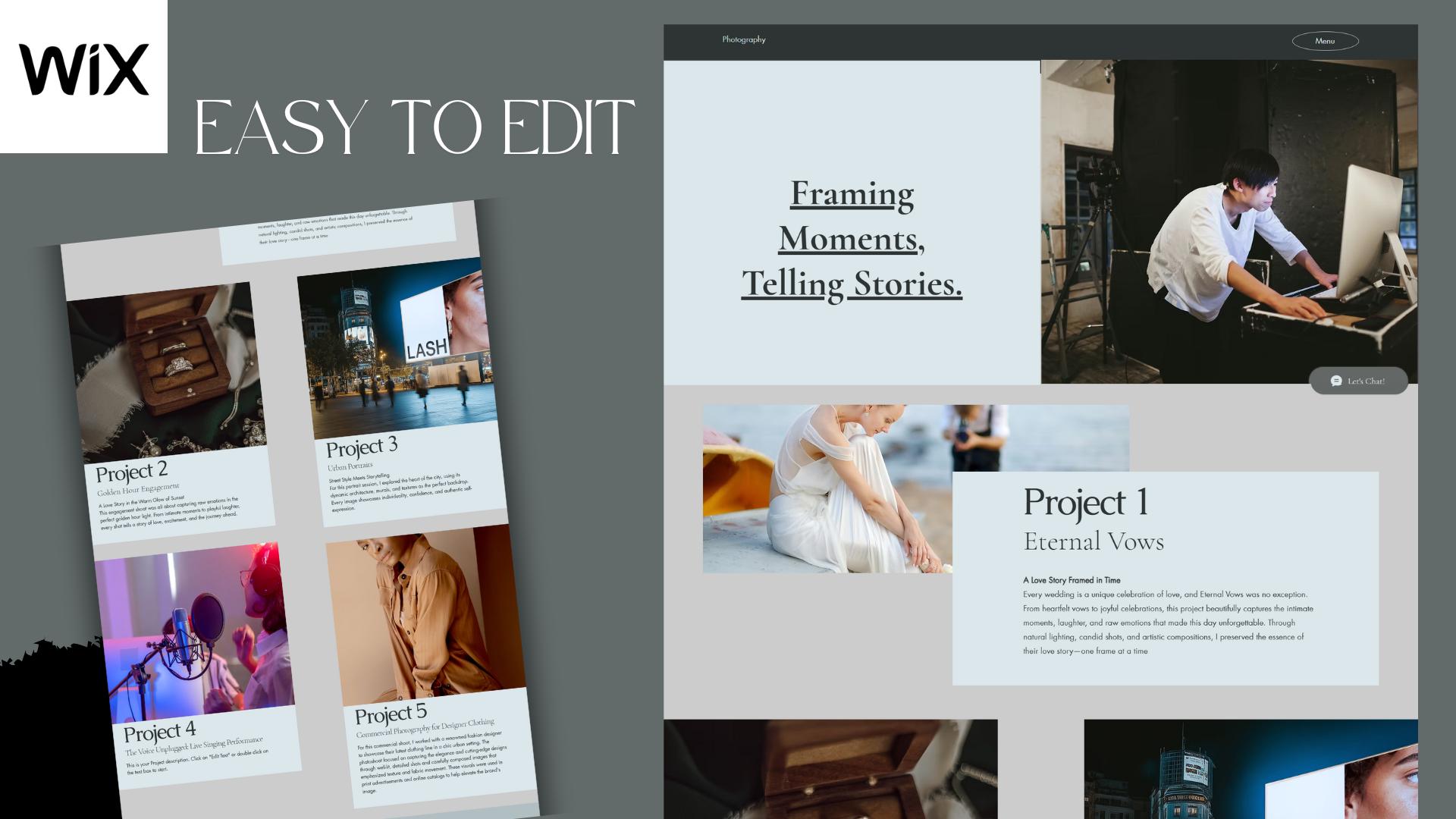 Wix Photography Portfolio Template | Modern Minimalist Website for ...