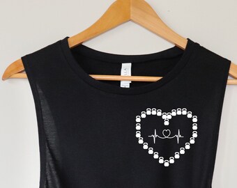 KettleBell Heart Tank Top, Womens Crossfit Tank Top, Womens Workout Tank Top, Crossfit Shirt, Crossfit Gifts, Womens Gym Tank, Fitness Tank