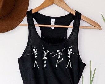 Skeleton Halloween Yoga Tank, Flowy Crossfit Tank, Mobility, Crossfit Coach Gift, Yoga Halloween, Tank Top Halloween, Womens Gym Halloween