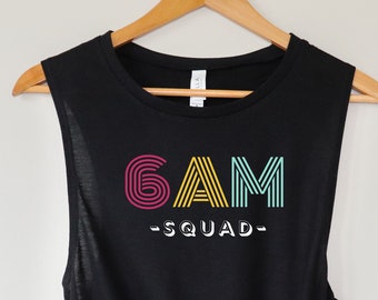 RETRO 6AM Squad Crossfit Tank Top, Gym Tank Top, Womens Workout Tank Top, Dames Muscle Tank, Womens Fitness Tank, Squad, 6AM, Yoga