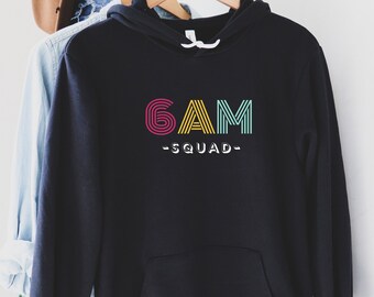 Retro 6AM SQUAD Hoodie, Retro 6AM Squad crew, CrossFit Hoodie, Womens Crossfit Hoodies, Womens Crossfit Tank, 6AM Squad hoodie, Unisex GYM