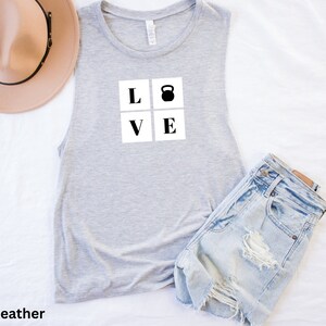 LOVE with Kettlebell Tank Top for Women, Crossfit Tank Top for Women, Womens Gym Tank, Womens Workout Tank, Kettlebell Shirt, No Bull, Gifts