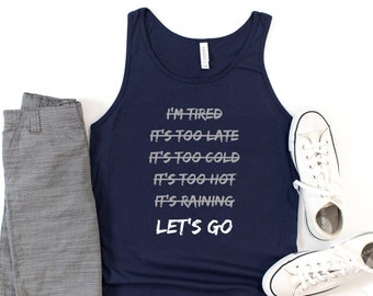 Stay MOTIVATED with our Stylish Gym Let's Go! Tank Top, Perfect for a Fitness Enthusiast, Gym or Crossfit Workouts, Mens Workout Tanks,