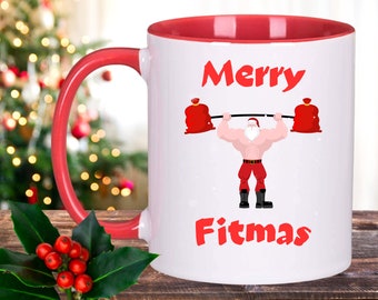 Perfect GIFT for the your Fitness Enthusiast!  Crossfit Gifts, Gym Gifts, Coach Gifts, Funny Christmas Gym Gifts, Merry Fitmas Funny Mug