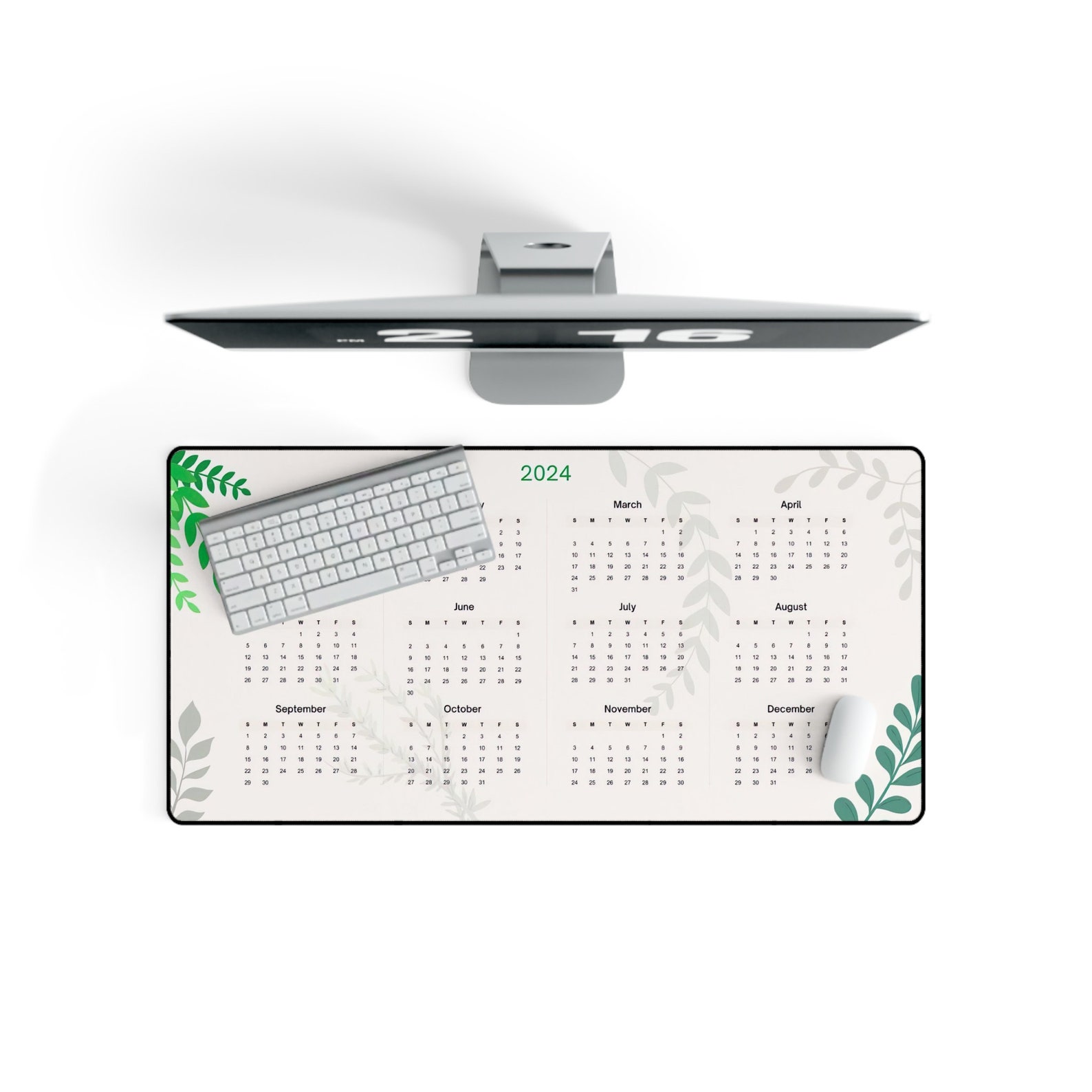 Desk Mat 2025 Calendar Desk Mat Kawaii Green Aesthetic Etsy