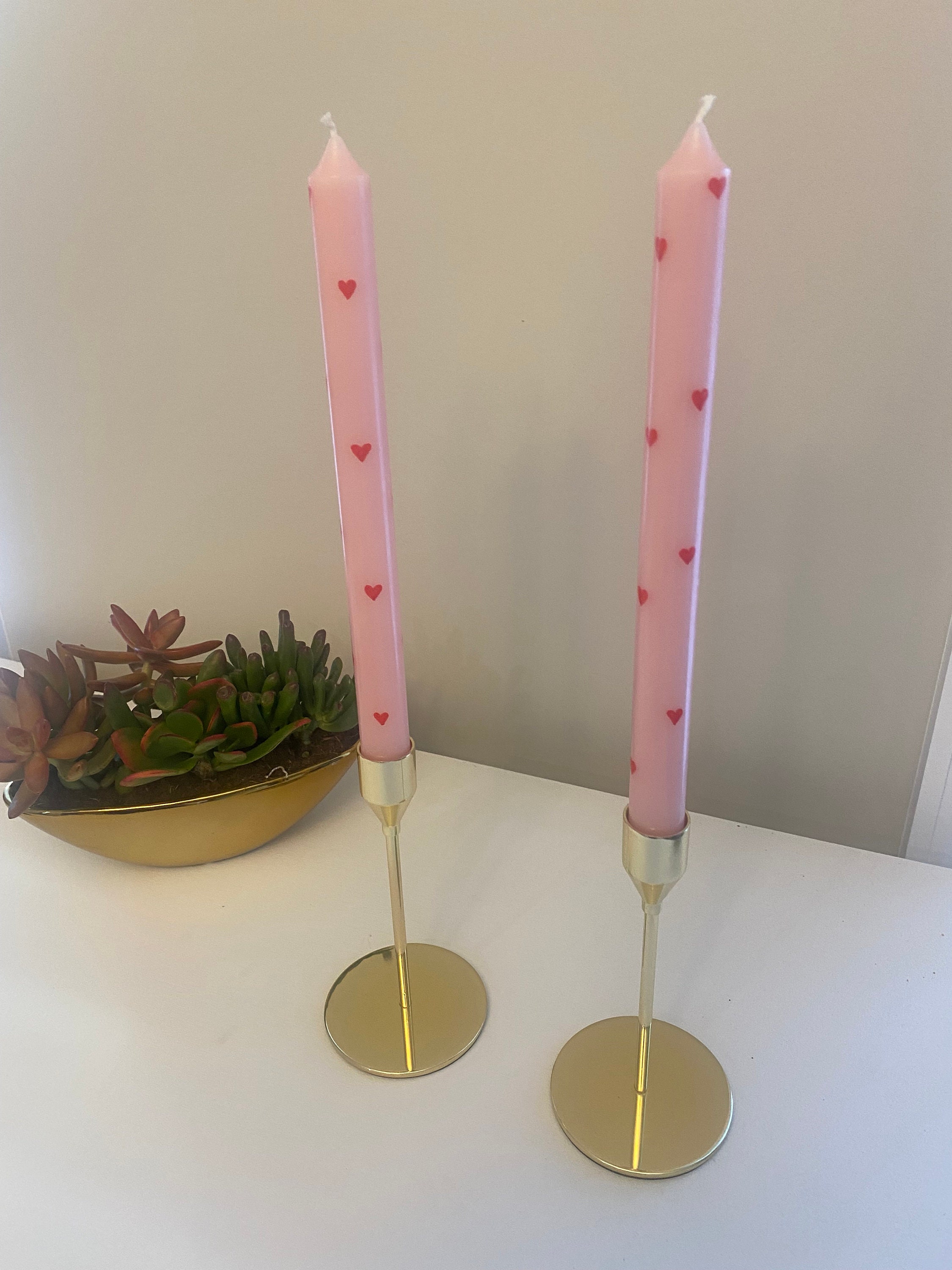Pink taper candles outlet