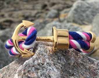 PHIL HARBOR | Pulsera de ancla náutica | Nailon dorado | Pulsera de ancla | Unisex