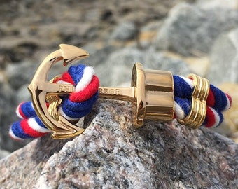 PHIL HARBOR | Pulsera de ancla náutica | Nailon dorado | Pulsera de ancla | Unisex