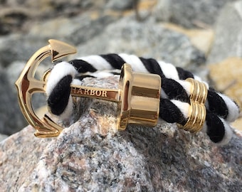 PHIL HARBOR | Pulsera de ancla náutica | Nailon dorado | Pulsera de ancla | Unisex