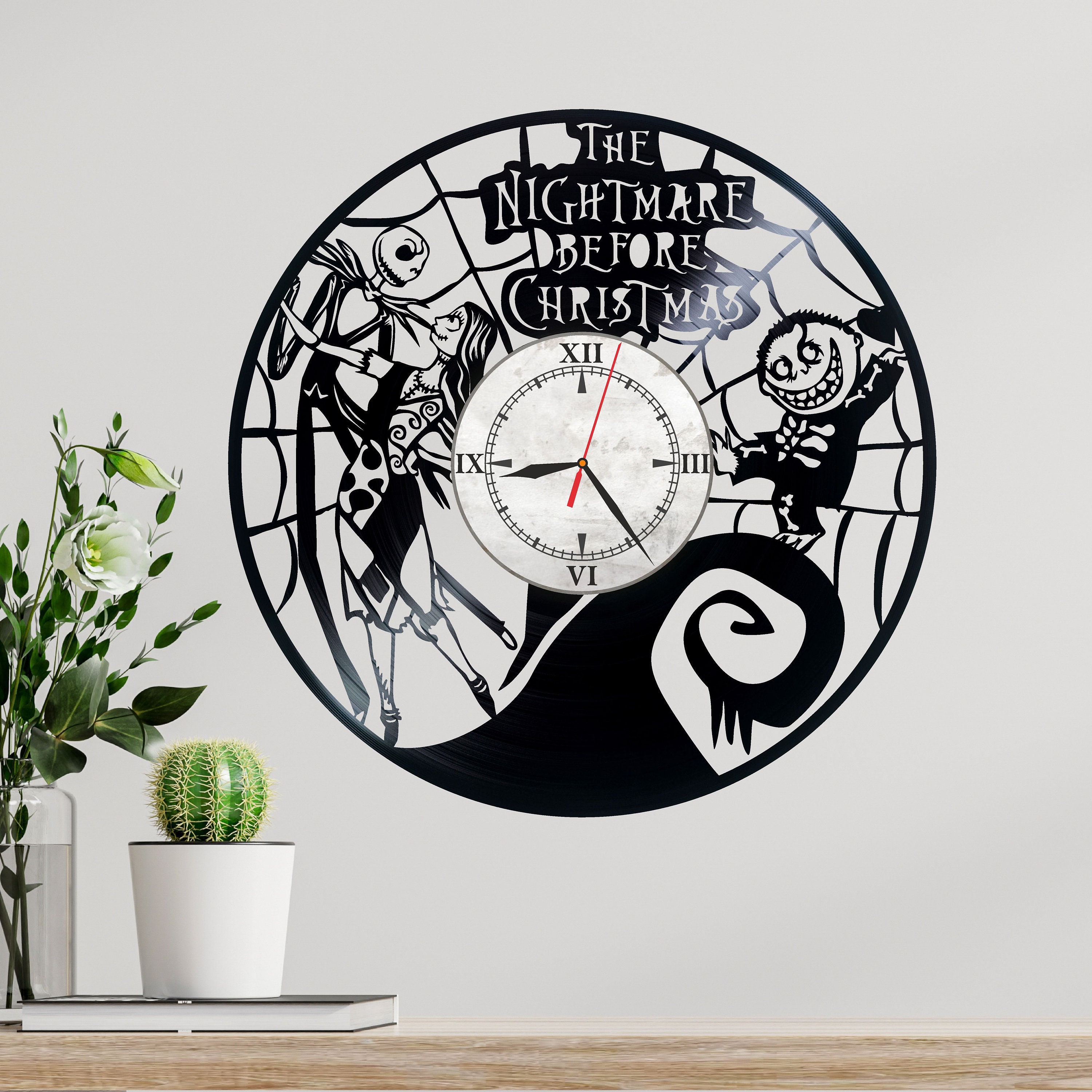 Nightmare Before Christmas Vinyl Wall Clock Nightmare Before Etsy