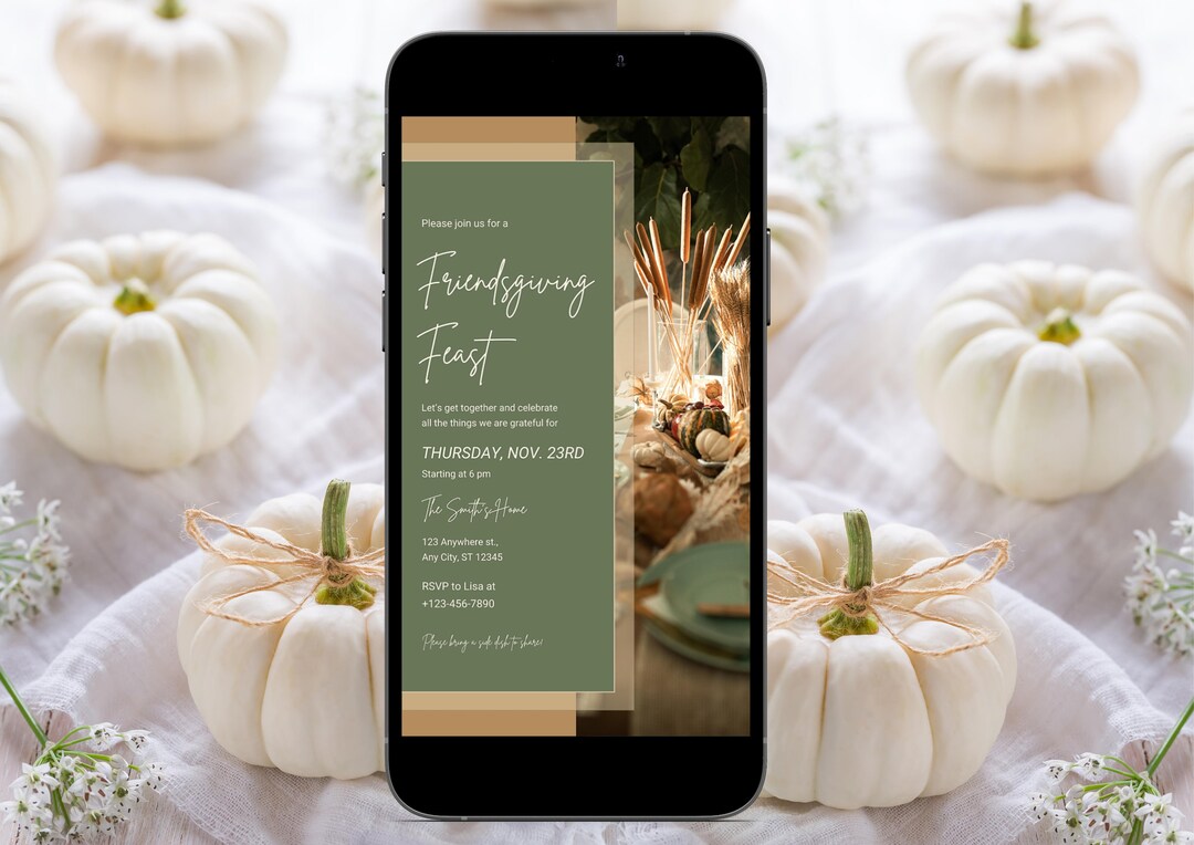 Editable Friendsgiving Invitation Template Friendsgiving Feast Invite