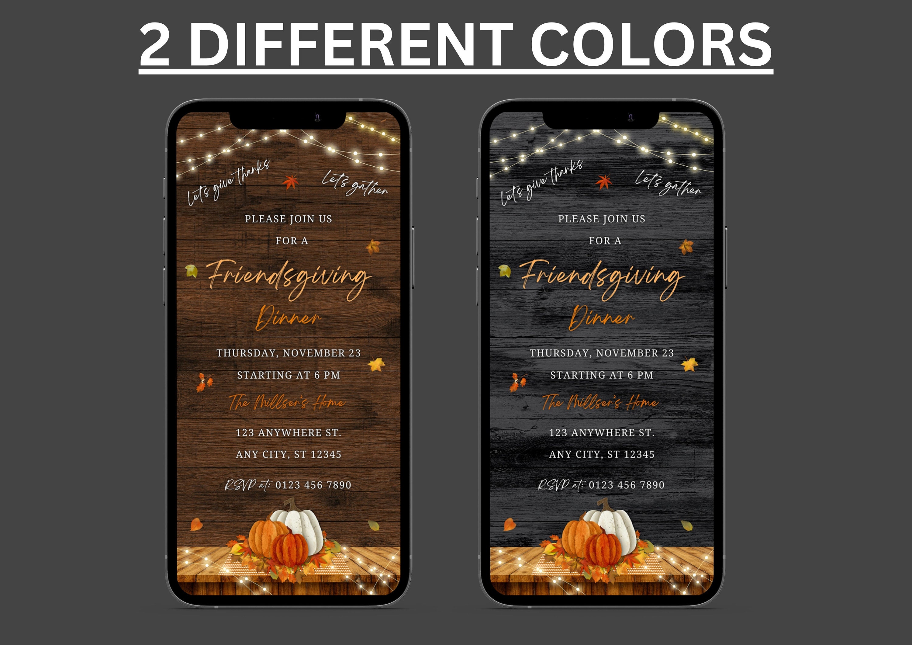 Editable Friendsgiving Invitation Template Let's Gather Invite Let's