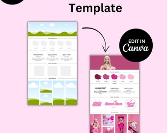 Plantilla editable de tablero de marca de Canva: licencia PLR, hoja de logotipo (digital)