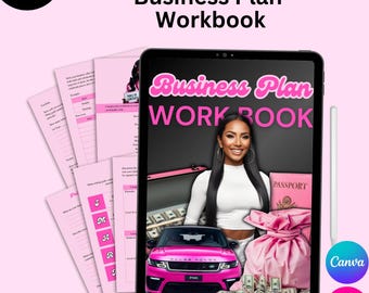 Editable Business Plan Workbook | Canva Template, PLR (Digital Download)