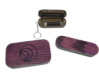 Couples Gift Set | Matching Handmade Wood Everyday Carry Organizers, Magnetic Travel Storage Cases, Unique Gift for Him and Her