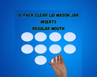 10 PACK Jar Lid Insert for Regular Mouth Mason Jars Ideal Kitchen Jar Accessory And Ideal Gift for Spice Lovers and Stoners Gift.