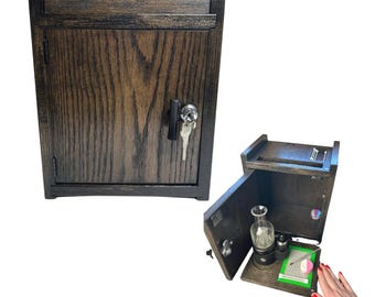 Lockable Oak Wood Stash Box – Home Decor Organizer