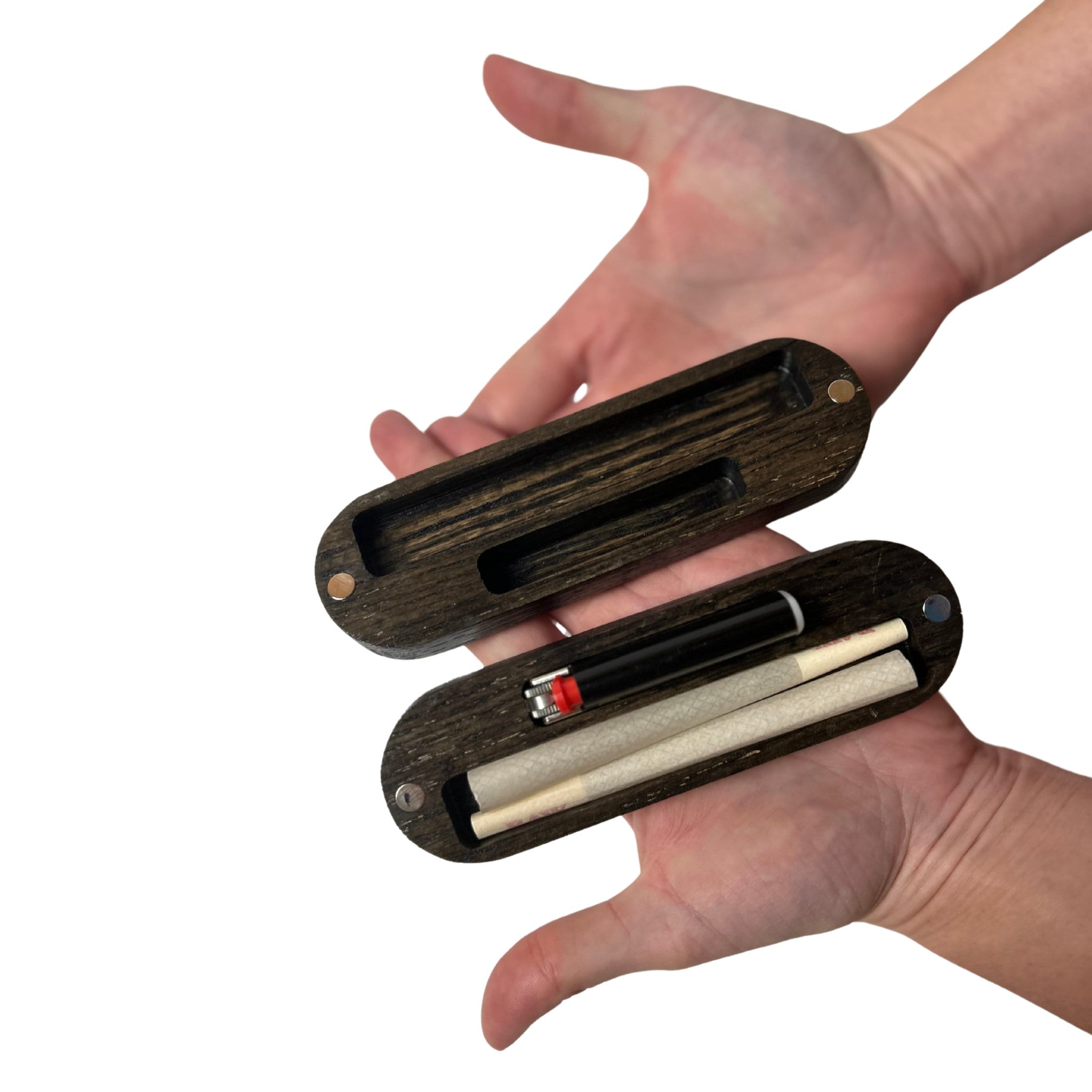 Mini Stash Box Blunt Case, Cigar Case or Joint Case Travel Case for 2 Blunts or King Sized Joints & Mini Lighter Stoner Kit
