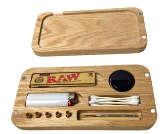 Personalized Wooden Organizer Box – Handmade Oak Storage Case – Custom Gift Organizer