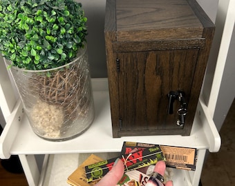 Father’s Day Gift for Him — Handmade Lockable Wood Organizer Box with Rolling Tray Lid
