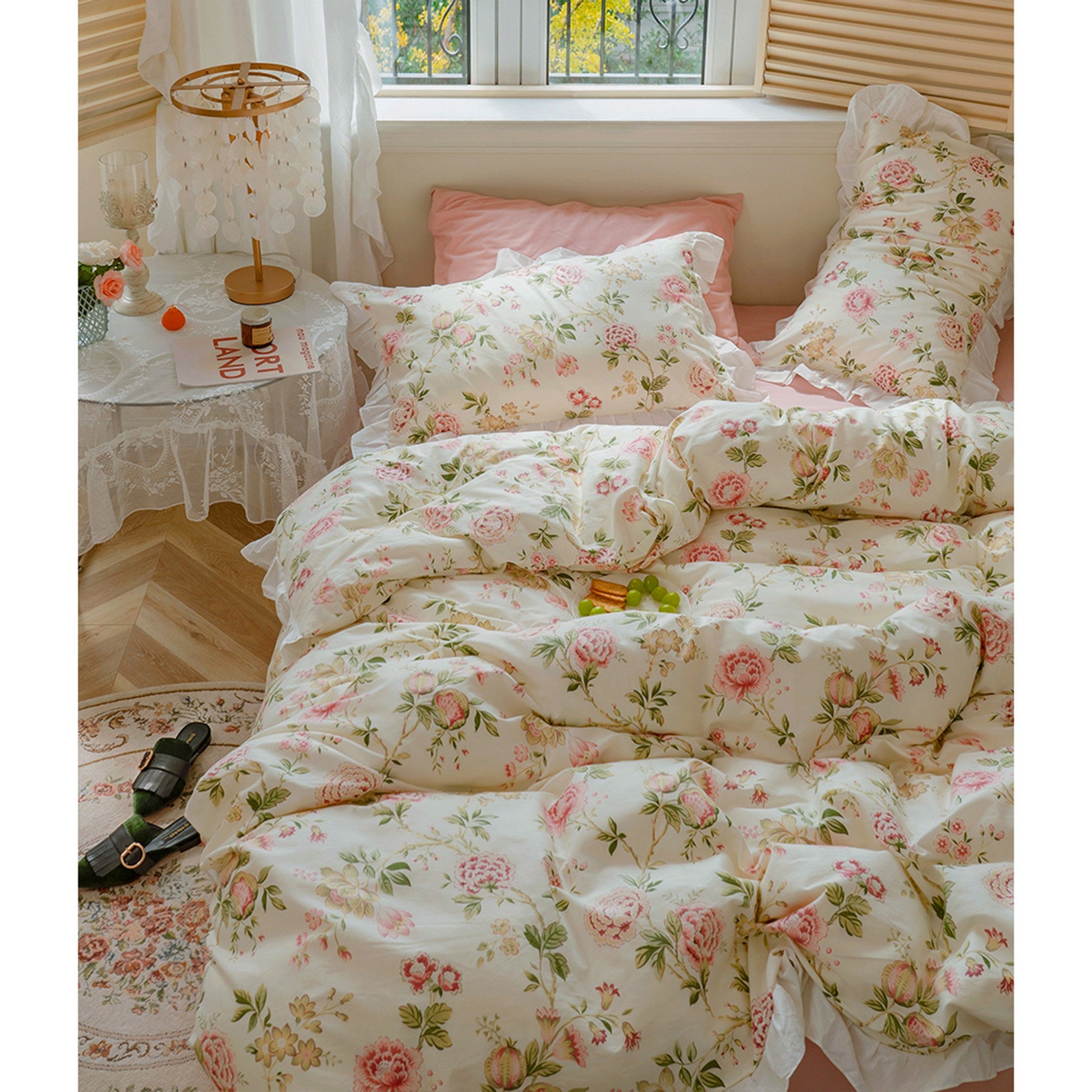 Peony Cotton Duvet Cover Vintage Floral Duvet Cover Set Etsy