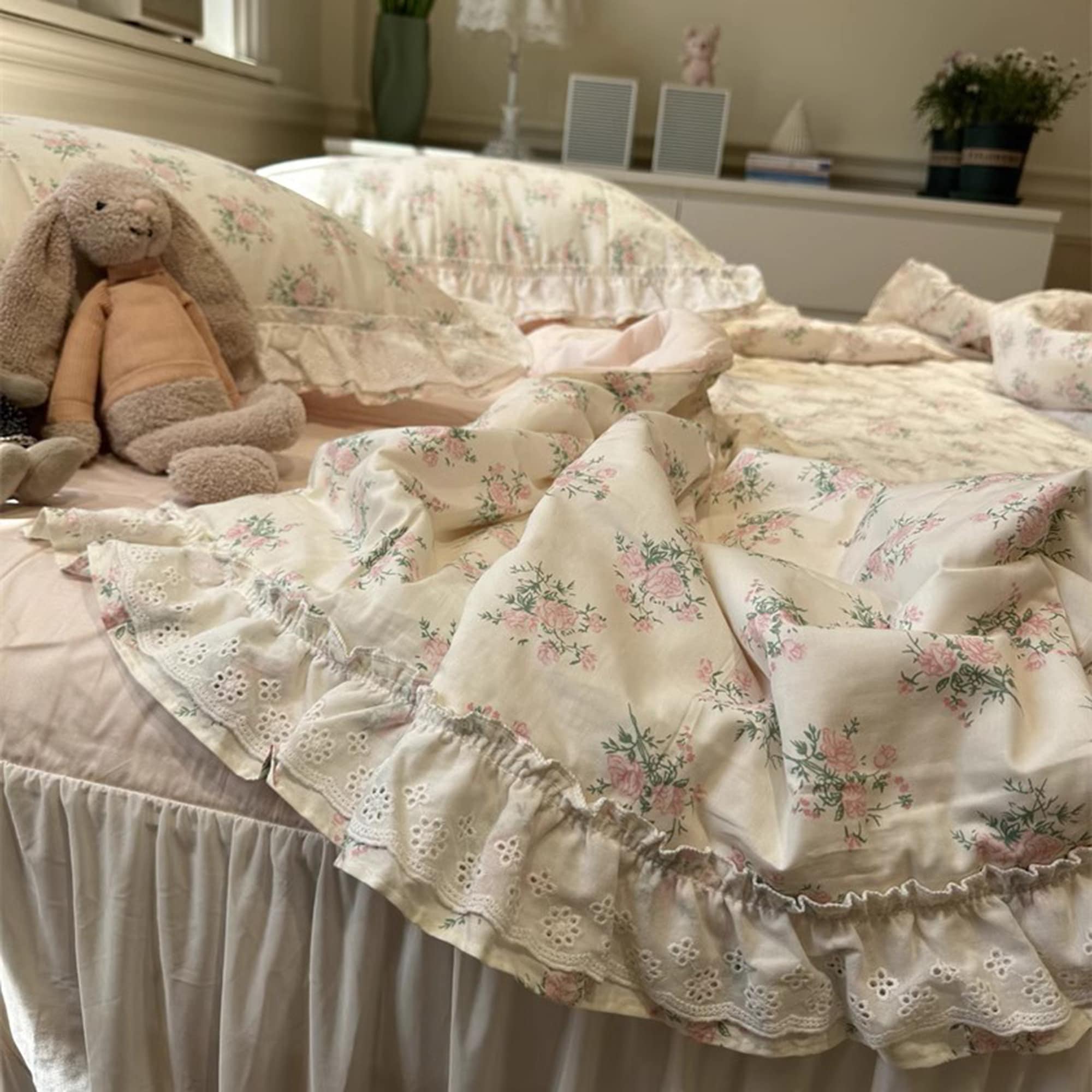 French Retro Floral Duvet Cover Set Cotton Duvet Cover Etsy