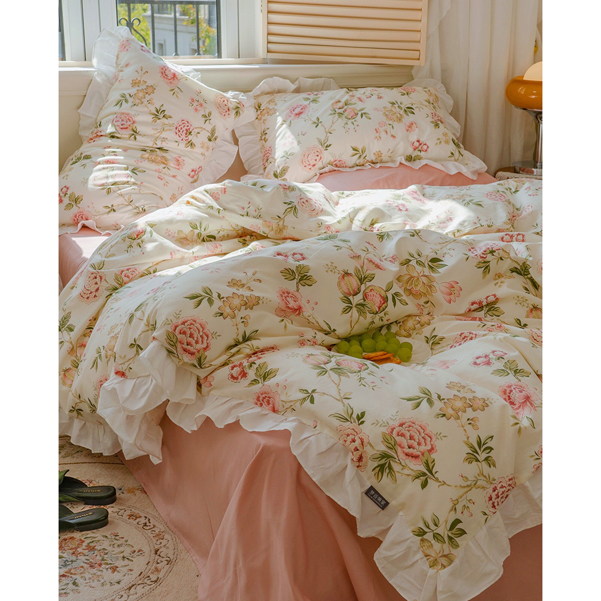 Peony Cotton Duvet Cover Vintage Floral Duvet Cover Set Etsy