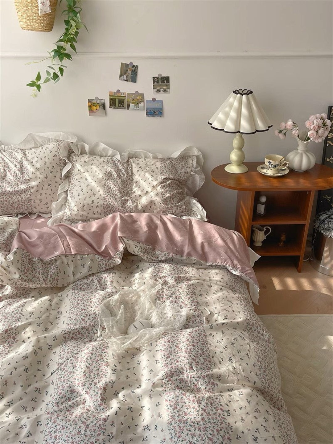 Housse De Couette Florale 3 Pièces - Grand Lit, 264x229 Cm, Microfibre Douce, Reversable, Fermeture éclair