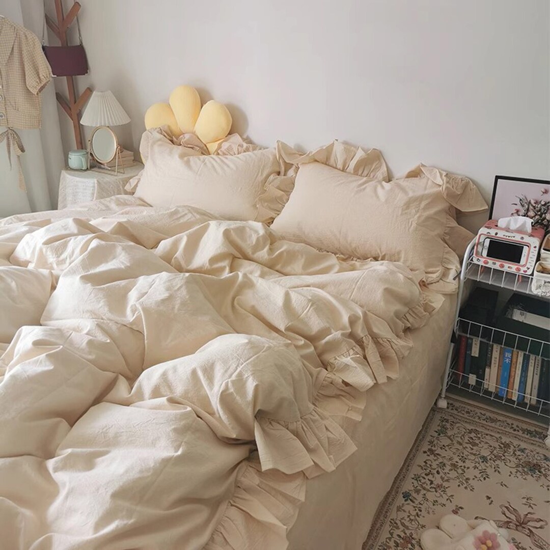 Minimalist Duvet Cover, 100 Cotton Bedding Sets, Coquette Bedding